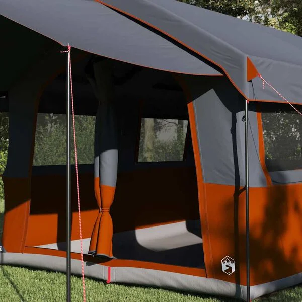 vidaXL Tente familiale 4 personnes 4 personne Gris et orange