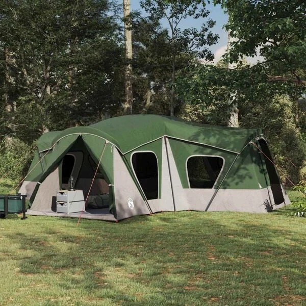 vidaXL Tente familiale 14 personne Vert