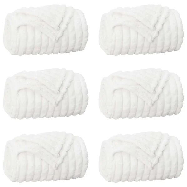 vidaXL Couvertures à jeter 6 pc Blanc 270 x 240 cm 8.9 kg Toison