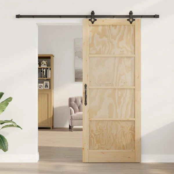 vidaXL Porte coulissante ORKDAL 86 x 211 cm Bois de pin massif Naturel