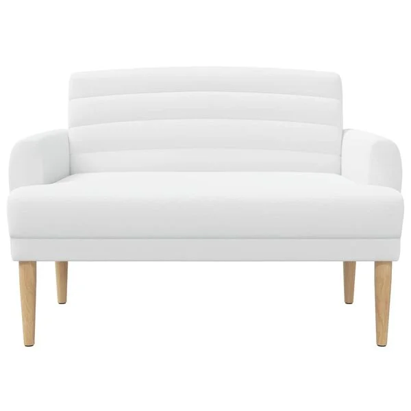 vidaXL Canapé love seat avec capitonnage en boutons Blanc Tissu