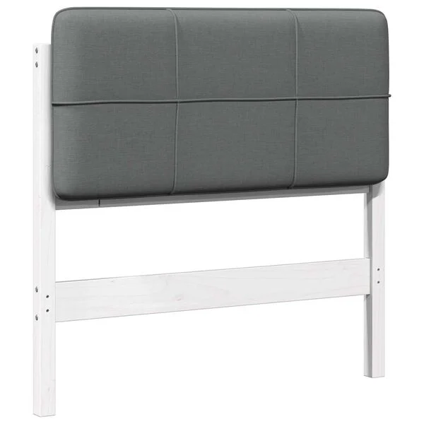 vidaXL Tête de lit capitonnée Blanc et gris clair 90 cm Pin massif
