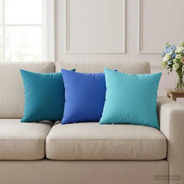 vidaXL Housse de coussin 2 pcs HEERLEN Turquoise 35 x 35 cm Polyester