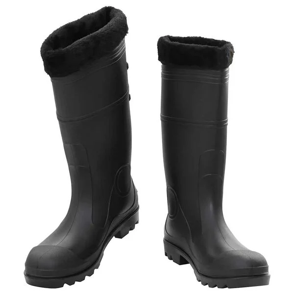 vidaXL Bottes de pluie avec chaussettes amovibles noir taille 44 PVC
