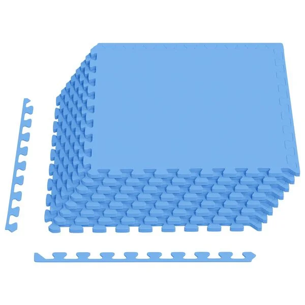 vidaXL Tapis de sol 24 pc Bleu 8, 64 m² Mousse EVA