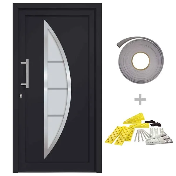 vidaXL Porte d'entrée Anthracite 98x208 cm