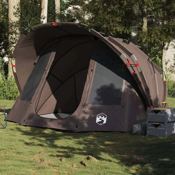 vidaXL Tente de pêche 5 personnes marron imperméable