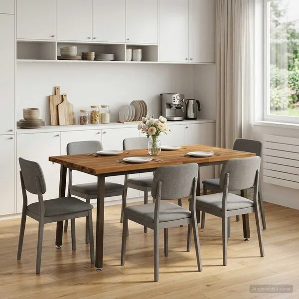 vidaXL Table à manger en bord vivant 160 x 80 x 75 cm Naturel