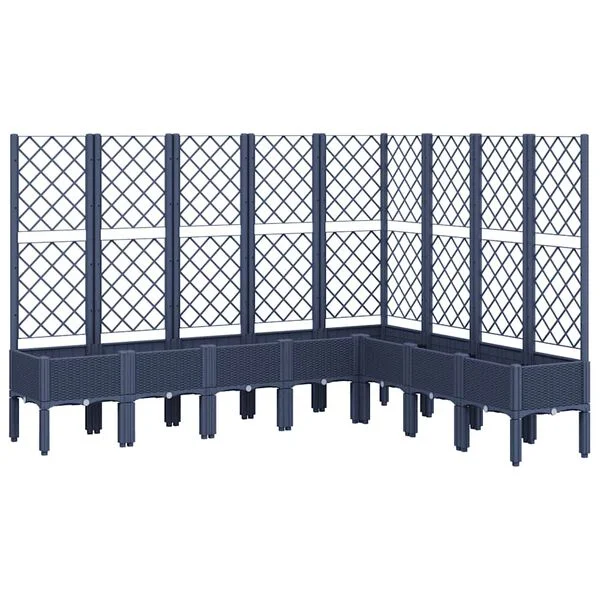 vidaXL Jardinière avec treillis bleu gris 200x160x142 cm PP