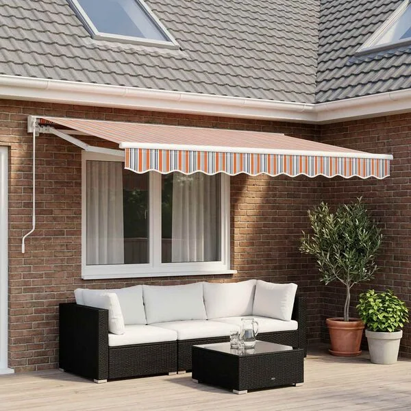 vidaXL Tissu de remplacement de cantonnière d’auvent multicolore 350 cm