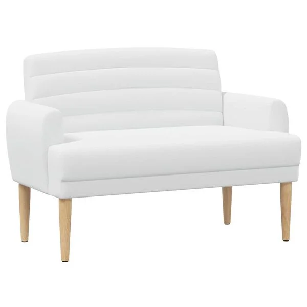 vidaXL Canapé love seat avec capitonnage en boutons Blanc Tissu