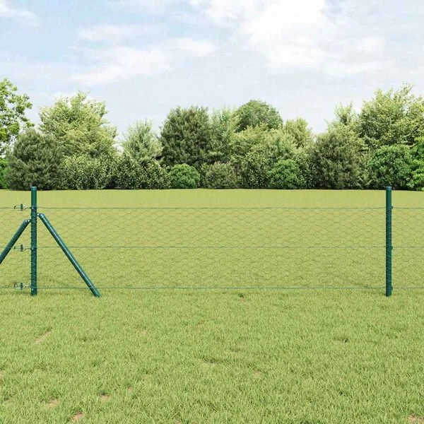 vidaXL Fixation au sol hexagonale 100 x 0, 5 m Acier recouvert de PVC