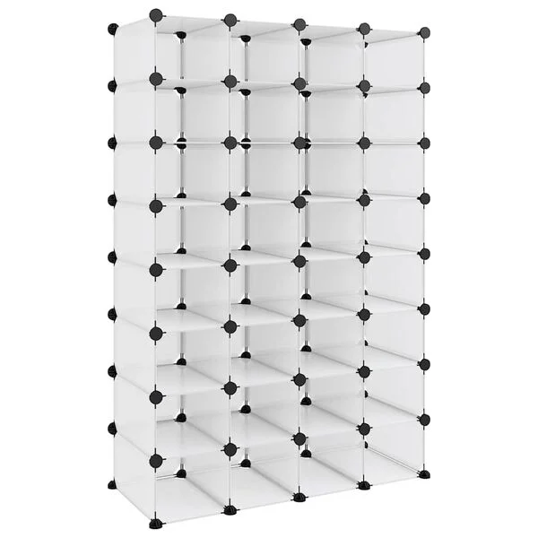 vidaXL Étagère à chaussures Transparent 93x36, 5x140 cm PP