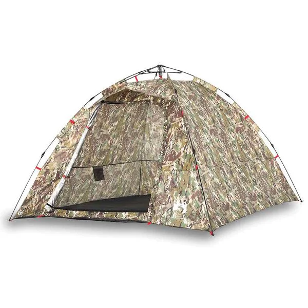 vidaXL Tente de pêche 4 personnes camouflage libération rapide