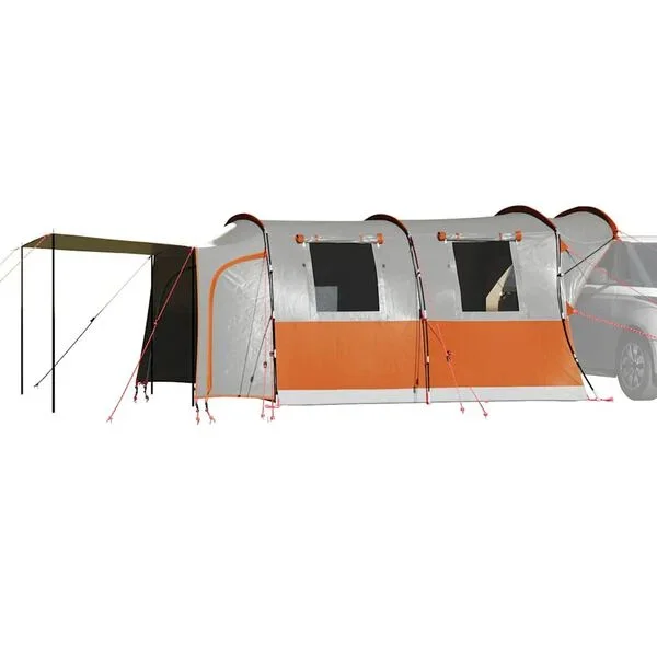 vidaXL Tente de voiture 4 personnes gris et orange imperméable