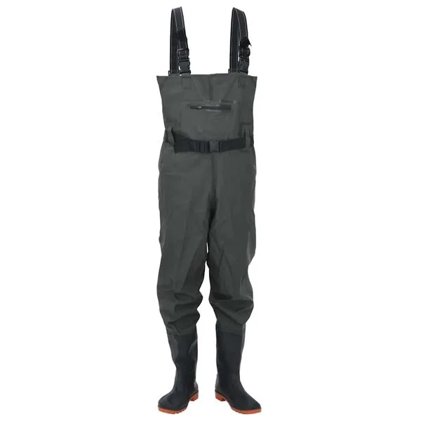 vidaXL Cuissardes avec bottes et ceinture vert foncé taille 39