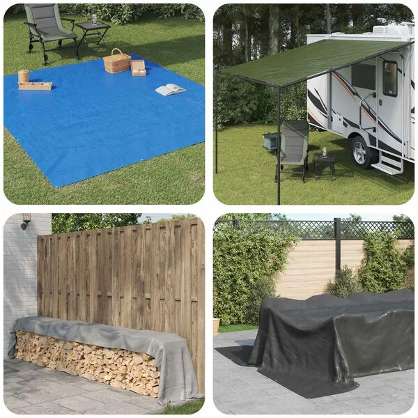 vidaXL Bâche avec œillets Bleu 3 x 5 m 90 gsm PE