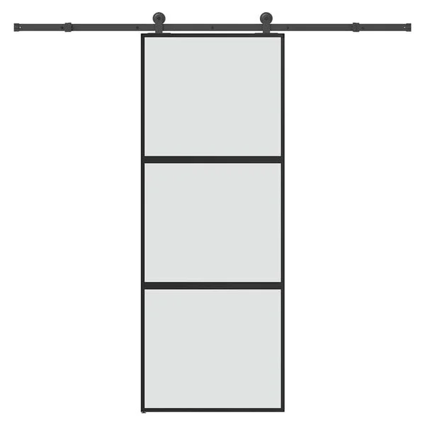 vidaXL Porte coulissante kit de quincaillerie trempé verre aluminium