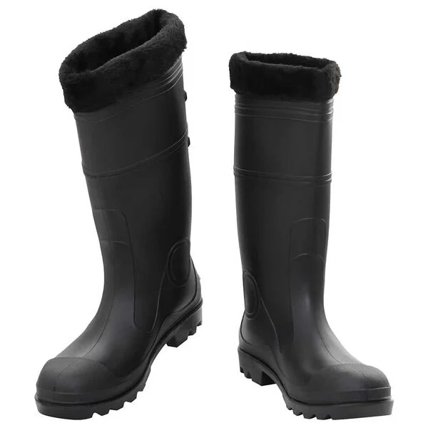 vidaXL Bottes de pluie avec chaussettes amovibles noir taille 45 PVC
