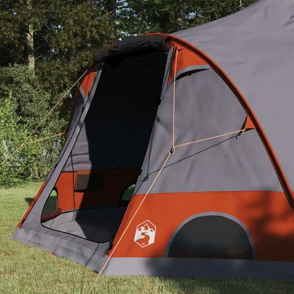 vidaXL Tente Dôme 4-Personnes 4 personne Gris et orange