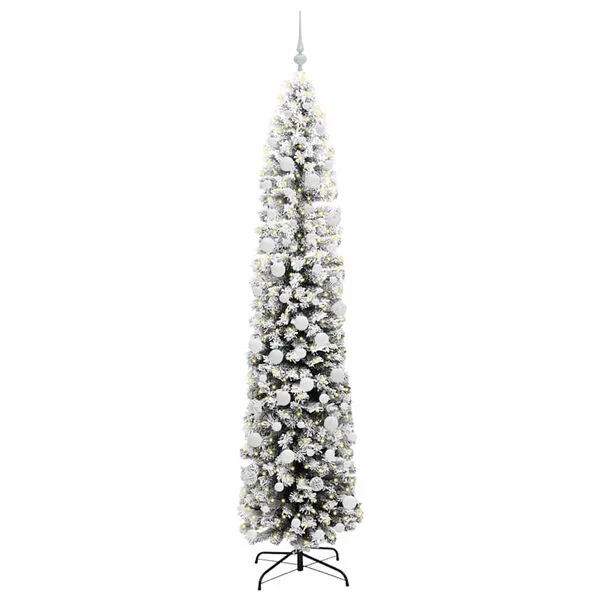 vidaXL Sapin de Noël artificiel Vert 210 cm PVC et acier et plastique