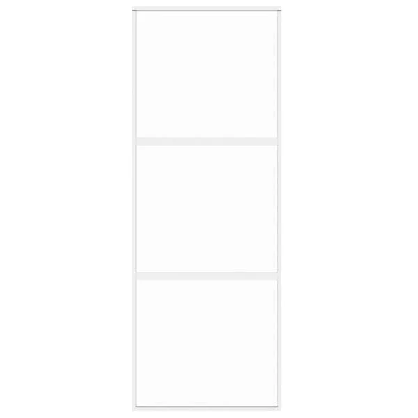 vidaXL Porte coulissante blanc 76x205 cm verre trempé aluminium