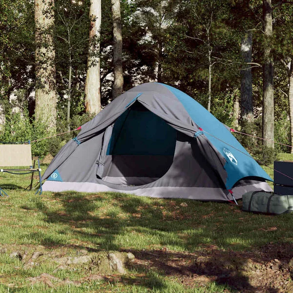 vidaXL Tente de camping à dôme 4 personnes bleu imperméable