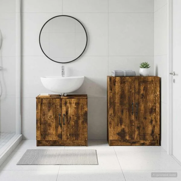vidaXL Ensemble de 2 meubles de salle de bain UTRECHT Chêne fumé
