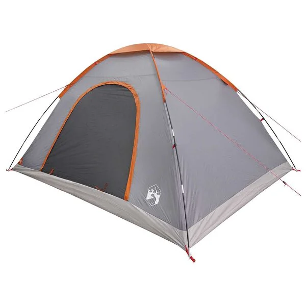 vidaXL Tente de camping 6 personne Gris et orange