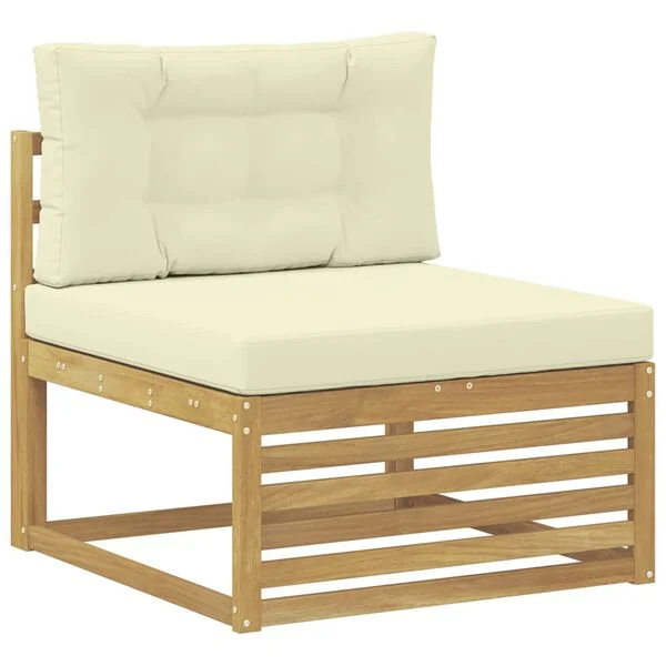 vidaXL Ensemble de canapés d'extérieur 6 pc Blanc et crème