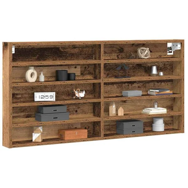 vidaXL Vitrine Montage mural Bois ancien 100 x 8, 5 x 50 cm