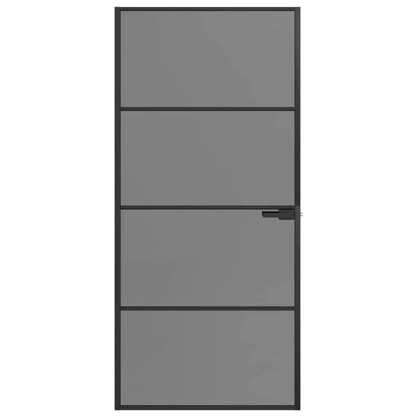 vidaXL Porte intérieure 93 x 201, 5 cm Verre trempé et aluminium