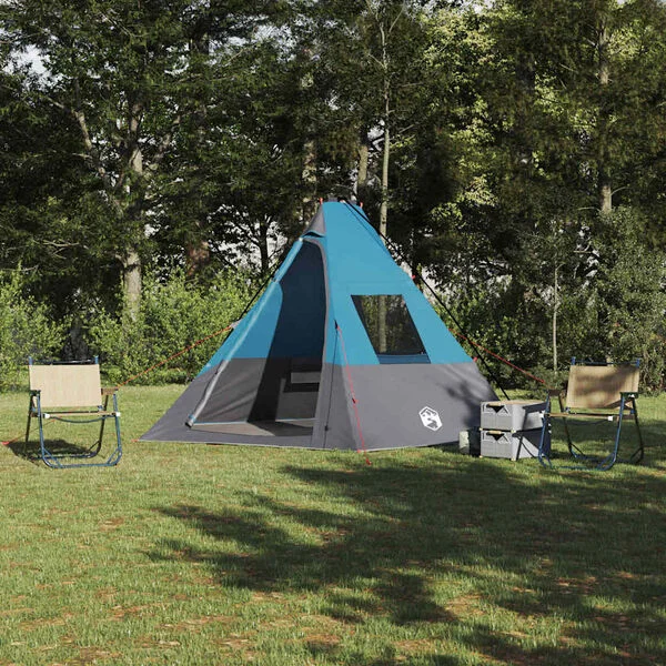 vidaXL Tente Tipi 6 personne Imperméable Bleu taffetas