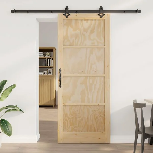 vidaXL Porte coulissante ORKDAL 86 x 211 cm Bois de pin massif Naturel