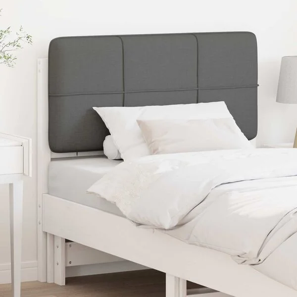 vidaXL Tête de lit capitonnée Blanc et gris clair 90 cm Pin massif