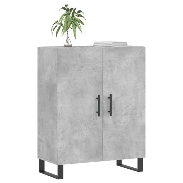 vidaXL Buffet gris béton 69, 5x34x90 cm bois d'ingénierie