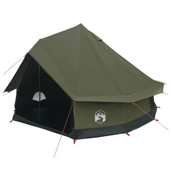 vidaXL Tente familiale 8 personne Vert armée Polycoton