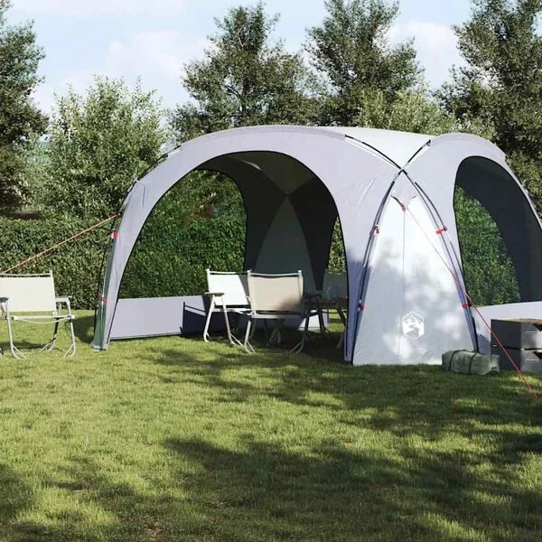 vidaXL Tente de réception blanc et gris imperméable