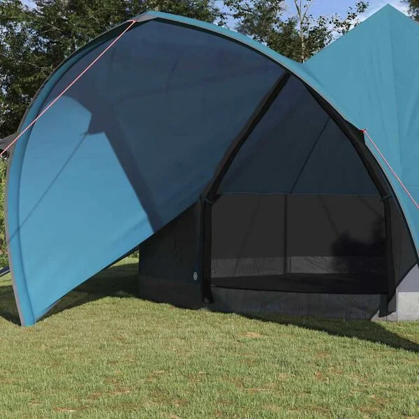 vidaXL Tente Teepee 7-Personnes 7 personne Bleu et gris