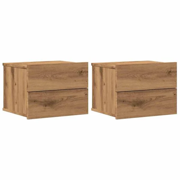 vidaXL Tables de chevet murales 2 pcs chêne artisanal 40x32x30 cm
