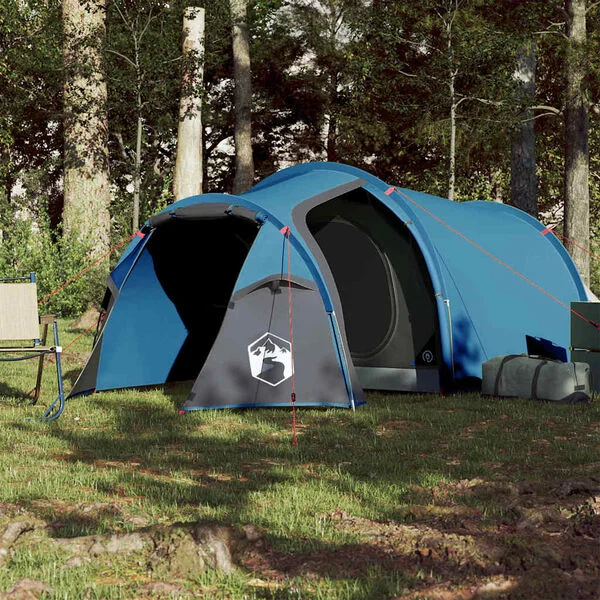 vidaXL Tente de camping tunnel 2 personnes bleu imperméable