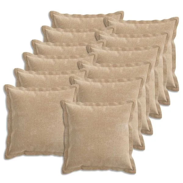 vidaXL Housse de coussin 12 pc HOUTEN Taupe 45 x 45 cm Tissu Chenille