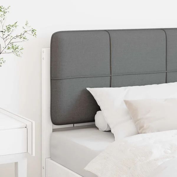 vidaXL Tête de lit capitonnée Blanc et gris clair 90 cm Pin massif