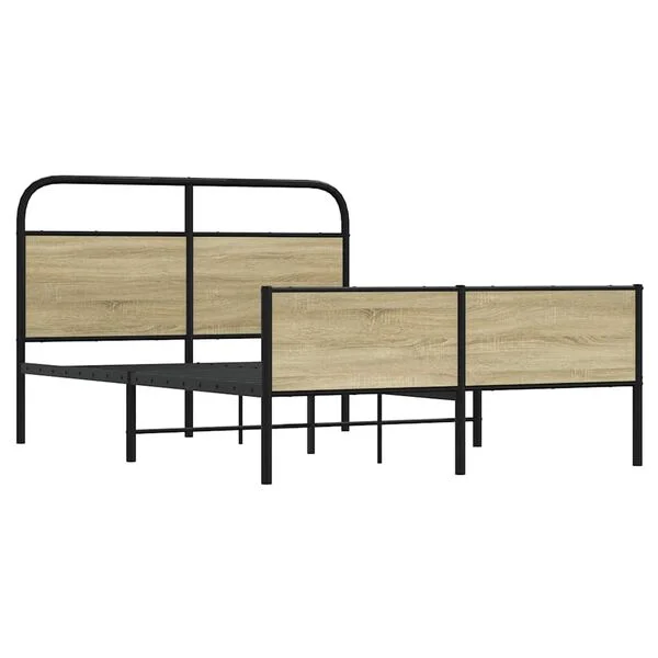 vidaXL Cadre de lit sans matelas 120x190 cm cm chêne sonoma