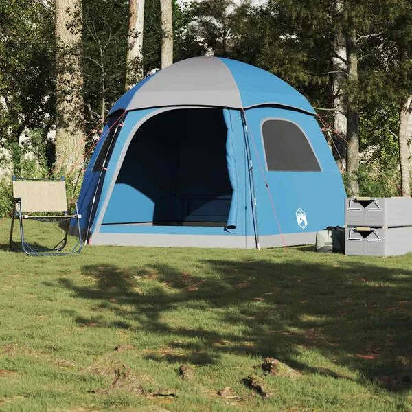vidaXL Tente de familiale igloo 6 personnes bleu imperméable