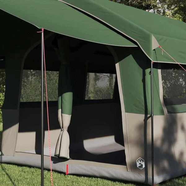 vidaXL Tente familiale 4 personnes 4 personne Vert et blanc