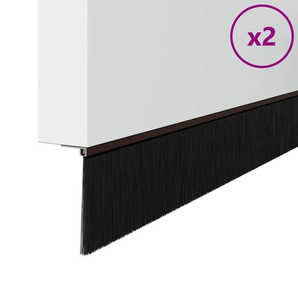 vidaXL Brosses d'étanchéité pour porte à visser 2 pc Marron 100 cm