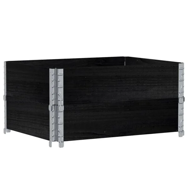 vidaXL Jardinière noir 80x60 cm bois massif de pin