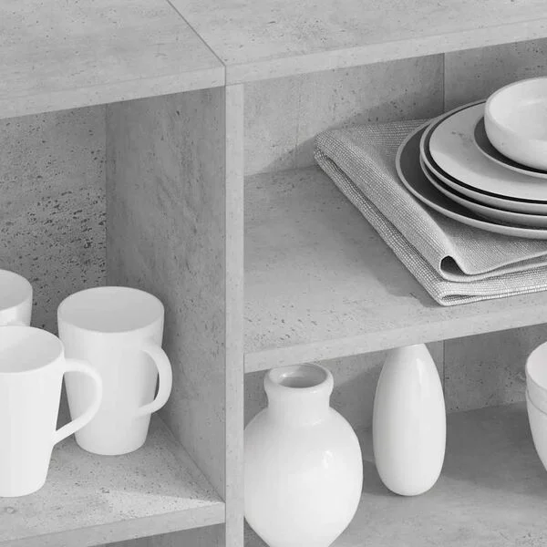 vidaXL Buffet gris béton 120x30x75 cm bois d'ingénierie