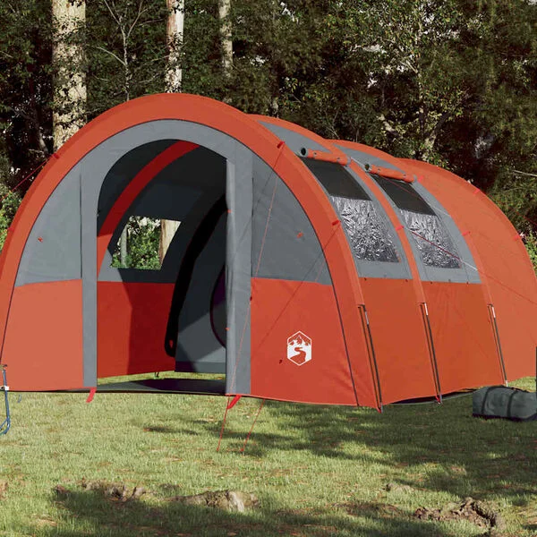 vidaXL Tente de camping tunnel 4 personnes orange imperméable